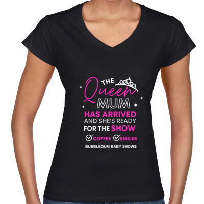 Queen Mum! Curvaceous Collection - GILDAN Womens Slimfit V-neck Tee Thumbnail